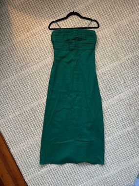 A&F Strapless Emerald Green Midi Dress
